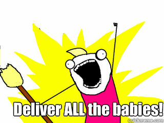 Deliver ALL the babies!  All The Thigns