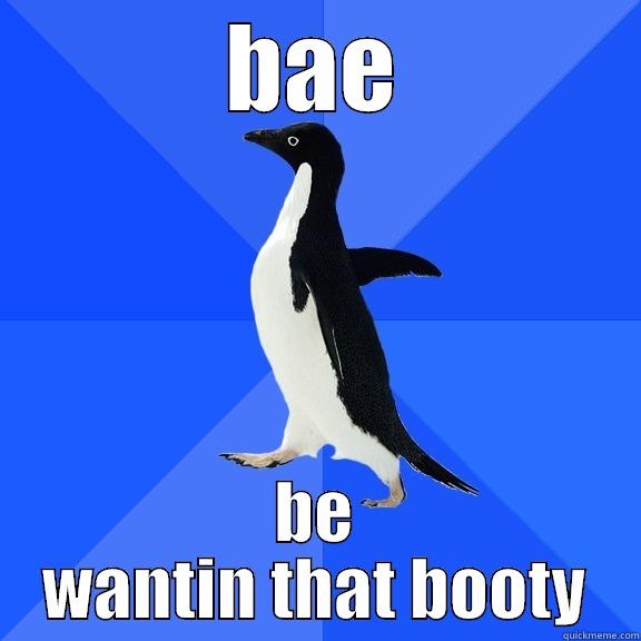 BAE BE WANTIN THAT BOOTY Socially Awkward Penguin