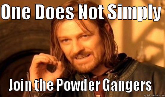 ONE DOES NOT SIMPLY  JOIN THE POWDER GANGERS  Boromir