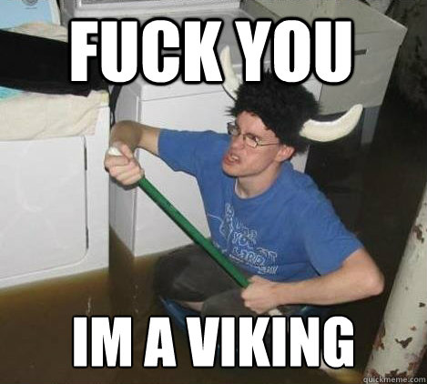 Fuck you  im a viking  They said