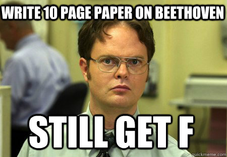 Write 10 Page Paper On Beethoven STILL GET F  Schrute