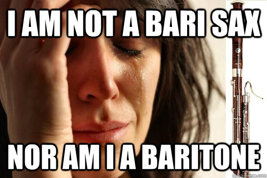 I am not a bari sax nor am I a baritone - I am not a bari sax nor am I a baritone  First Chair Problems bassoon