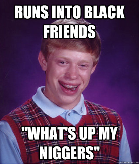runs into black friends 