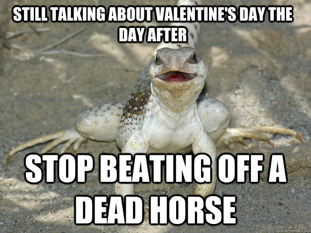 Still talking about Valentine's day the day after Stop beating off a dead horse - Still talking about Valentine's day the day after Stop beating off a dead horse  Misc