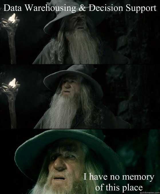 Data Warehousing & Decision Support I have no memory of this place  No memory Gandalf