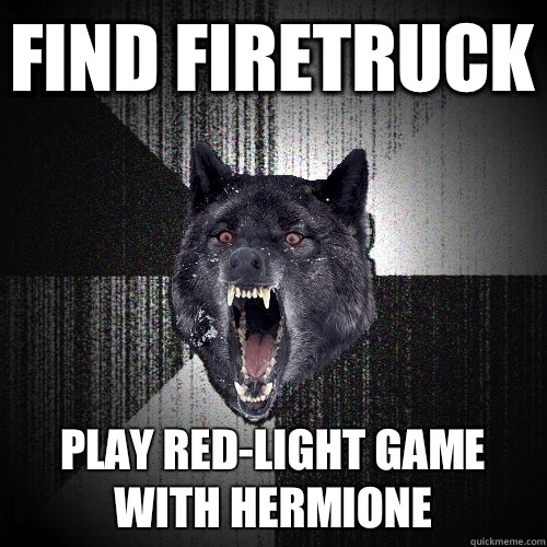Find firetruck Play red-light game with Hermione  Insanity Wolf