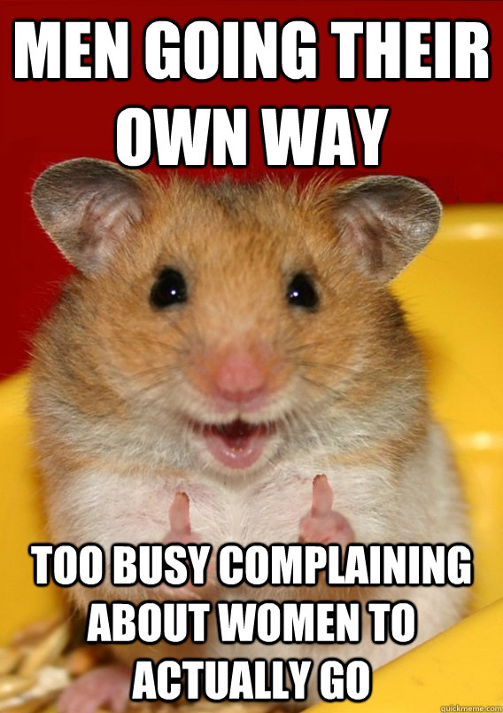 Men Going their own way Too busy complaining about women to actually go   Rationalization Hamster