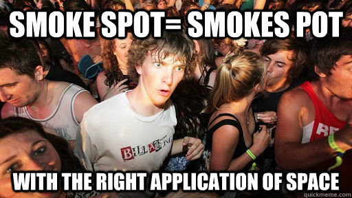 Smoke Spot= Smokes Pot with the right application of space  Sudden Clarity Clarence