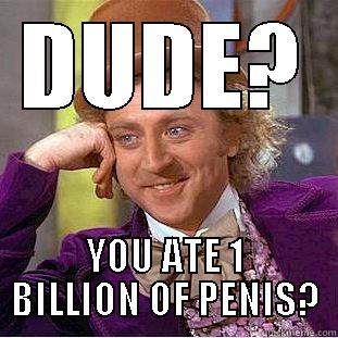 DUDE? YOU ATE 1 BILLION OF PENIS? Condescending Wonka