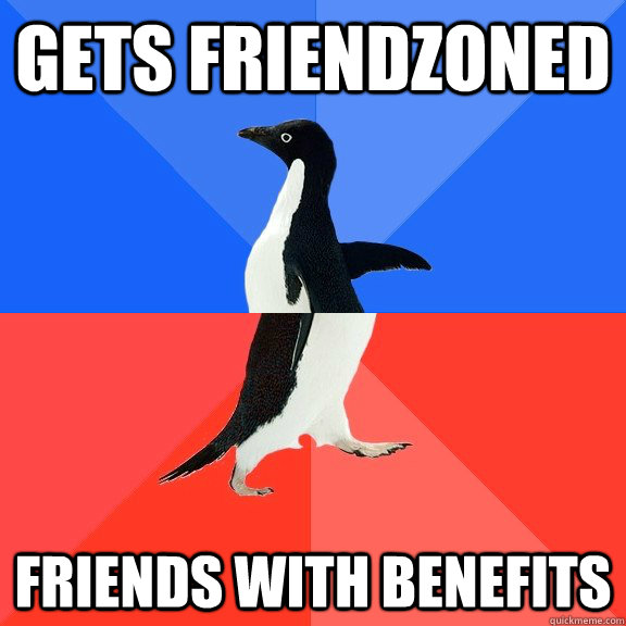 Gets friendzoned Friends with benefits  Socially Awkward Awesome Penguin
