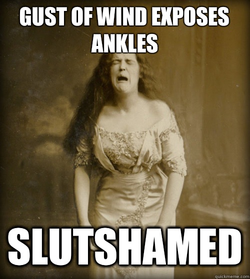 Gust of wind exposes ankles Slutshamed - Gust of wind exposes ankles Slutshamed  1890s Problems