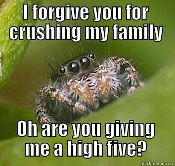I FORGIVE YOU FOR CRUSHING MY FAMILY OH ARE YOU GIVING ME A HIGH FIVE? Misunderstood Spider