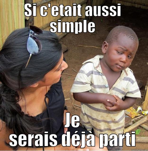 SI C'ETAIT AUSSI SIMPLE JE SERAIS DÉJÀ PARTI Skeptical Third World Kid
