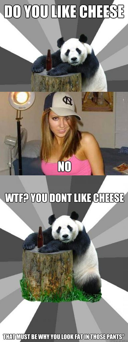 do you like cheese no wtf? you dont like cheese that must be why you look fat in those pants