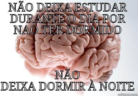 NÃO DEIXA ESTUDAR DURANTE O DIA POR NAO TER DORMIDO NÃO DEIXA DORMIR À NOITE Scumbag Brain