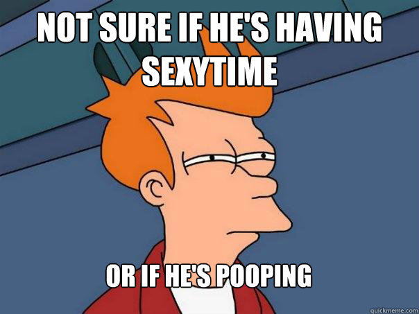 Not sure if he's having sexytime Or if he's pooping  Futurama Fry