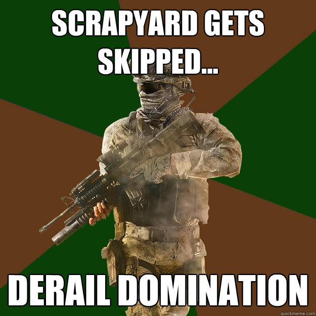 Scrapyard gets skipped... derail domination  Call of Duty Addict