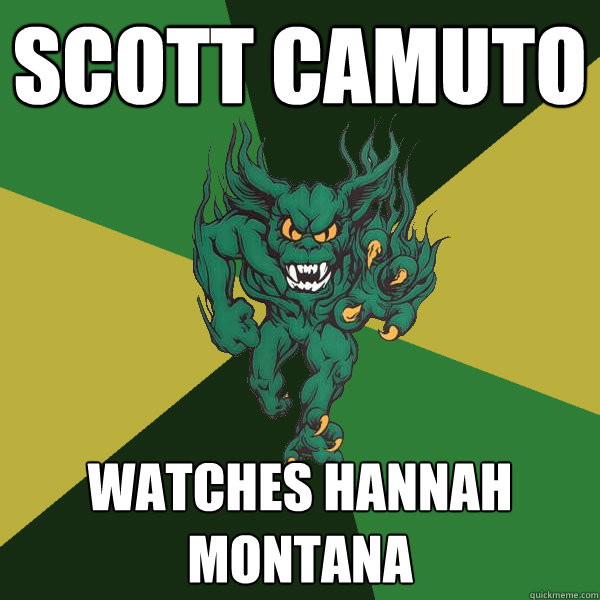 Scott Camuto watches Hannah montana  Green Terror