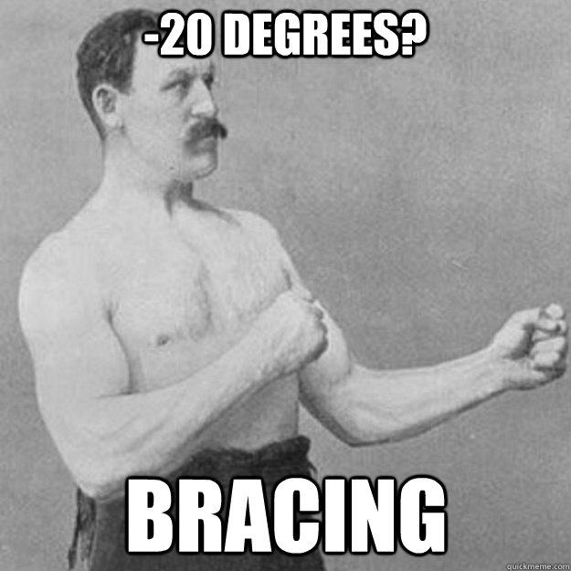 -20 Degrees? bracing  overly manly man