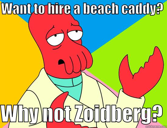 WANT TO HIRE A BEACH CADDY?   WHY NOT ZOIDBERG? Futurama Zoidberg 