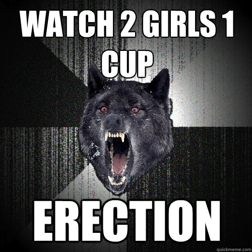 watch 2 girls 1 cup ERECTION  Insanity Wolf