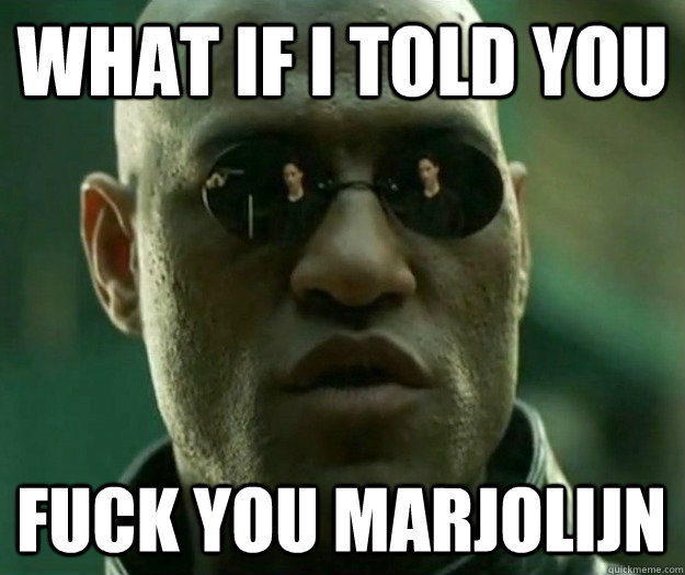 What if i told you fuck you marjolijn  Hi- Res Matrix Morpheus