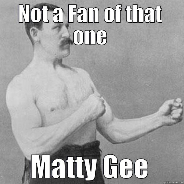fan  - NOT A FAN OF THAT ONE MATTY GEE overly manly man