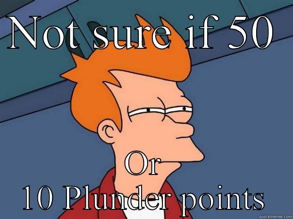 NOT SURE IF 50 OR 10 PLUNDER POINTS Futurama Fry