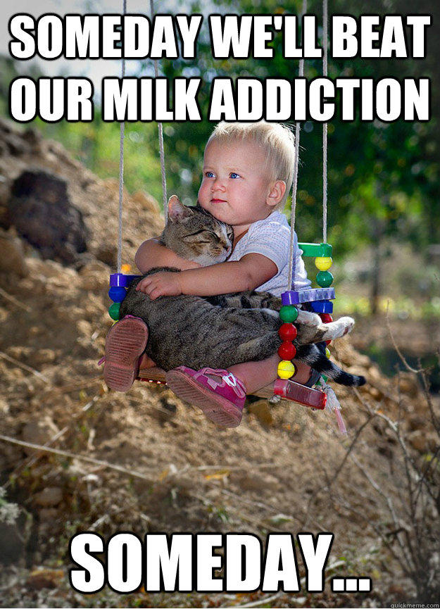 Someday we'll beat our milk addiction Someday...  Someday