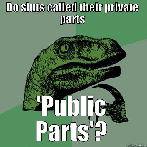 DO SLUTS CALLED THEIR PRIVATE PARTS 'PUBLIC PARTS'? Philosoraptor