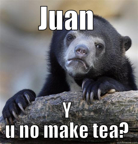 JUAN Y U NO MAKE TEA? Confession Bear