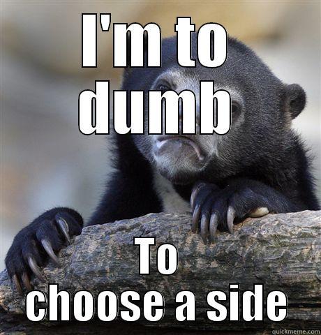 I'M TO DUMB TO CHOOSE A SIDE Confession Bear
