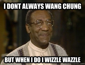 I DONT ALWAYS WANG CHUNG BUT WHEN I DO I WIZZLE WAZZLE  
