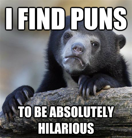 I find Puns To be absolutely hilarious  Confession Bear