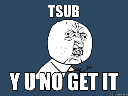 TSUB Y u no get it  Y U No