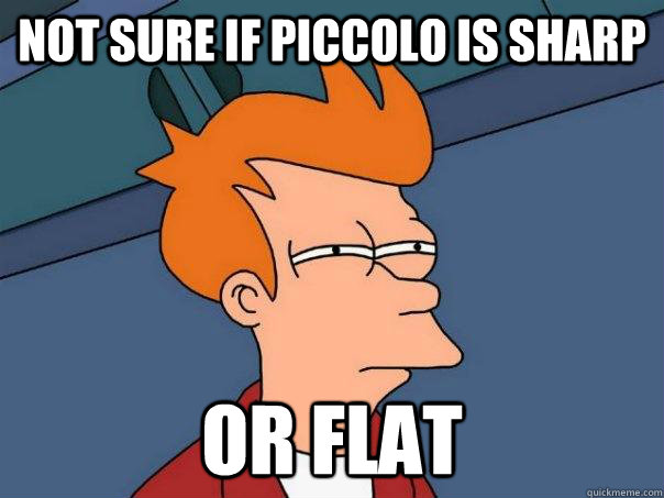 NOT SURE IF PICCOLO IS SHARP OR FLAT  Futurama Fry