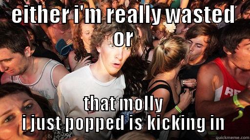EITHER I'M REALLY WASTED OR THAT MOLLY I JUST POPPED IS KICKING IN Sudden Clarity Clarence