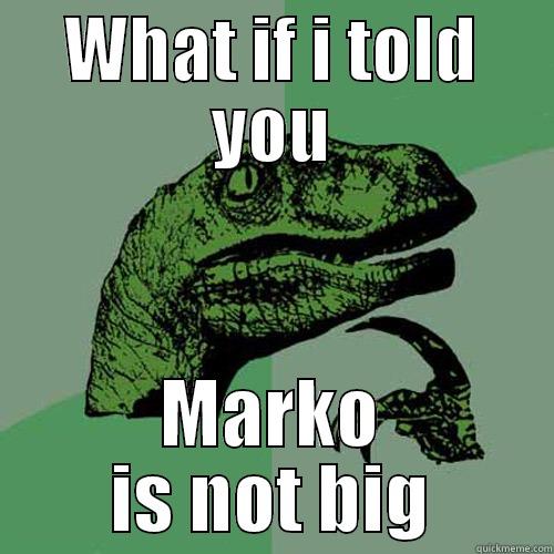 WHAT IF I TOLD YOU MARKO IS NOT BIG Philosoraptor