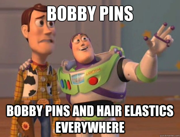 bobby pins bobby pins and hair elastics everywhere  Buzz Lightyear