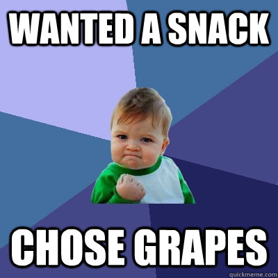 Wanted a snack                  chose grapes  Success Kid