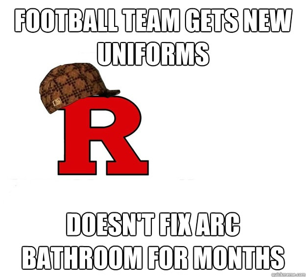 football team gets new uniforms doesn't fix arc bathroom for months  