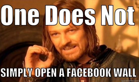 ONE DOES NOT SIMPLY OPEN A FACEBOOK WALL Boromir