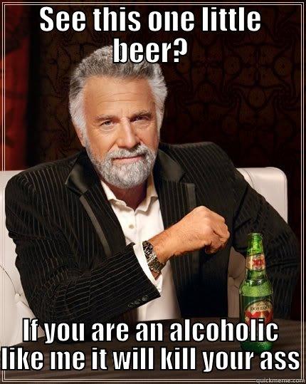 SEE THIS ONE LITTLE BEER? IF YOU ARE AN ALCOHOLIC LIKE ME IT WILL KILL YOUR ASS The Most Interesting Man In The World