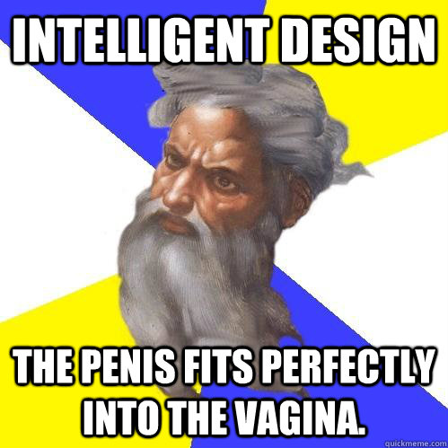 Intelligent Design The penis fits perfectly into the vagina.  Advice God