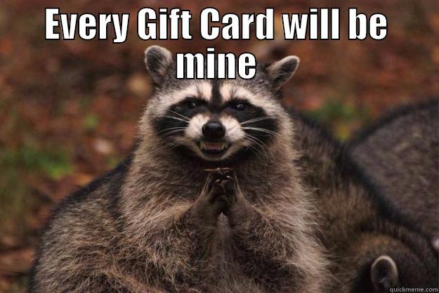 EVERY GIFT CARD WILL BE MINE  Evil Plotting Raccoon