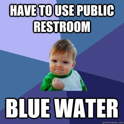 Have to use public restroom Blue water - Have to use public restroom Blue water  Success Kid
