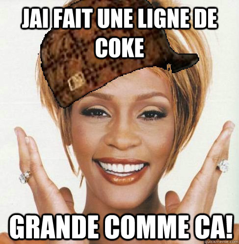 Jai fait une ligne de coke grande comme ca!  Scumbag Whitney Houston