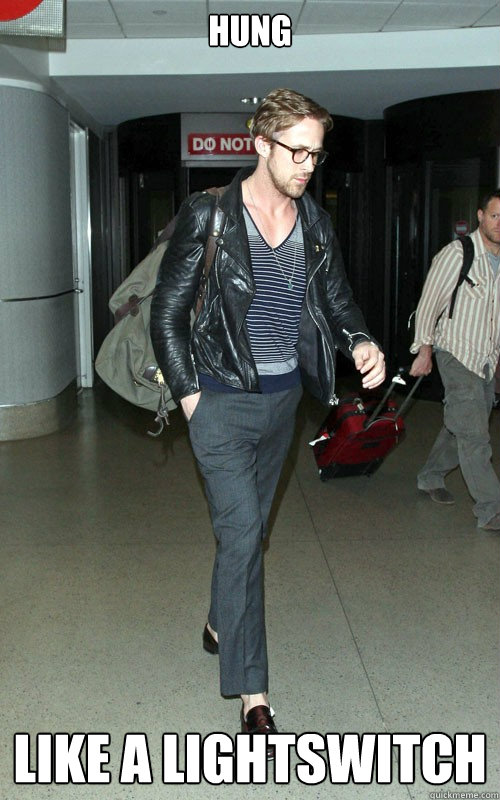 HUNG Like a lightswitch - HUNG Like a lightswitch  Ryan Gosling carrying a bag