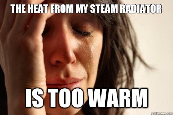 The heat from my steam radiator Is too warm  First World Problems