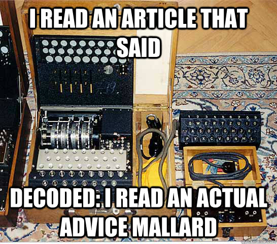 I read an article that said Decoded: I read an actual advice mallard  